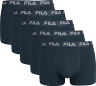 Majtki męskie - Bokserki męskie FILA, 5-pak - logo w pasie, miejskie, bawełna stretch, jednokolorowe niebieskie XL - miniaturka - grafika 1