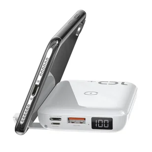 Baseus Mini S power bank 10000mAh 18W bezprzewodowa ładowarka Qi 10W USB / USB Typ C PowerDelivery QC3.0 biały (PPXFF10W-02) - Ładowarki do telefonów - miniaturka - grafika 4