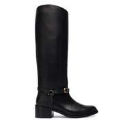 Kozaki damskie - Oficerki Polo Ralph Lauren Harness 818963422002 Czarny - miniaturka - grafika 1