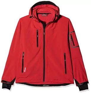 Kurtki męskie - U-Power Metropolis męska kurtka polarowa Soft Shell, odzież zimowa, z kapturem, elastyczna tkanina, wodoodporna, wiatrówka, płaszcz z pełnym zamkiem błyskawicznym (Red Magma_XL) - grafika 1