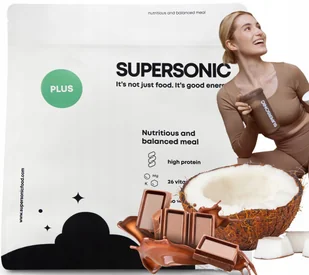 POSIŁEK SUPERSONIC PLUS koktajl KOKOS-CZEKO 1,5kg - Szybkie dania obiadowe - miniaturka - grafika 1