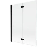 Parawany nawannowe - Mexen Mist parawan nawannowy 2-skrzydłowy lewy 130 x 150 cm, transparent, czarny - 8A9-130-002-70-00-L - miniaturka - grafika 1