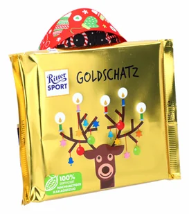 Ritter Sport, czekolada mleczna, złoty skarb, 145g - Czekolada - miniaturka - grafika 1