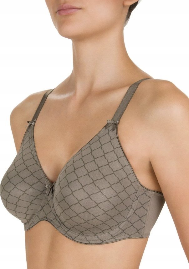 Felina biustonosz bez fiszbin geometryczny wzór brązowy wygodny 80B