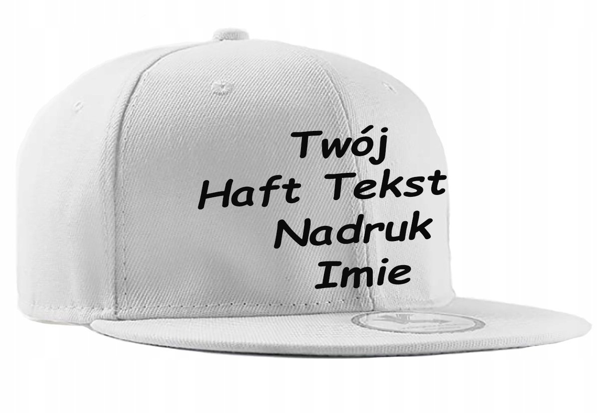 CZAPKA PROSTY DASZEK HAFT LOGO Z NAPISEM NADRUKIEM