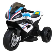 Pojazdy elektryczne dla dzieci - Motor HP4 na akumulator dla dzieci Biały + 3 Koła + LED + MP3 USB + Ekoskóra - miniaturka - grafika 1