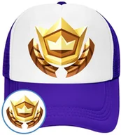 Czapki i chusty sportowe męskie - Czapka z Daszkiem Fortnite Niebieska z Nadrukiem Na Lato Siatka Bejsbolówka - miniaturka - grafika 1