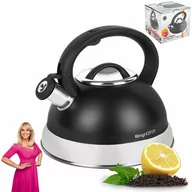 Czajniki na gaz - Czajnik nierdzewny Konighoffer Flavio 2,7 l czarny mat poleca EWA WACHOWICZ - miniaturka - grafika 1