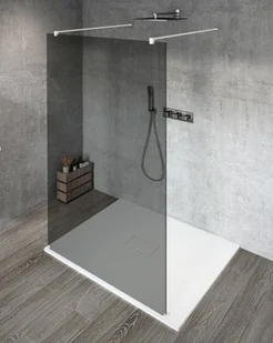 GELCO Kabina prysznicowa przyścienna VARIO WHITE WALK IN 110x200 szkło dymione z powłoką Coated Glass GX1311GX2215 - Kabiny prysznicowe - miniaturka - grafika 1
