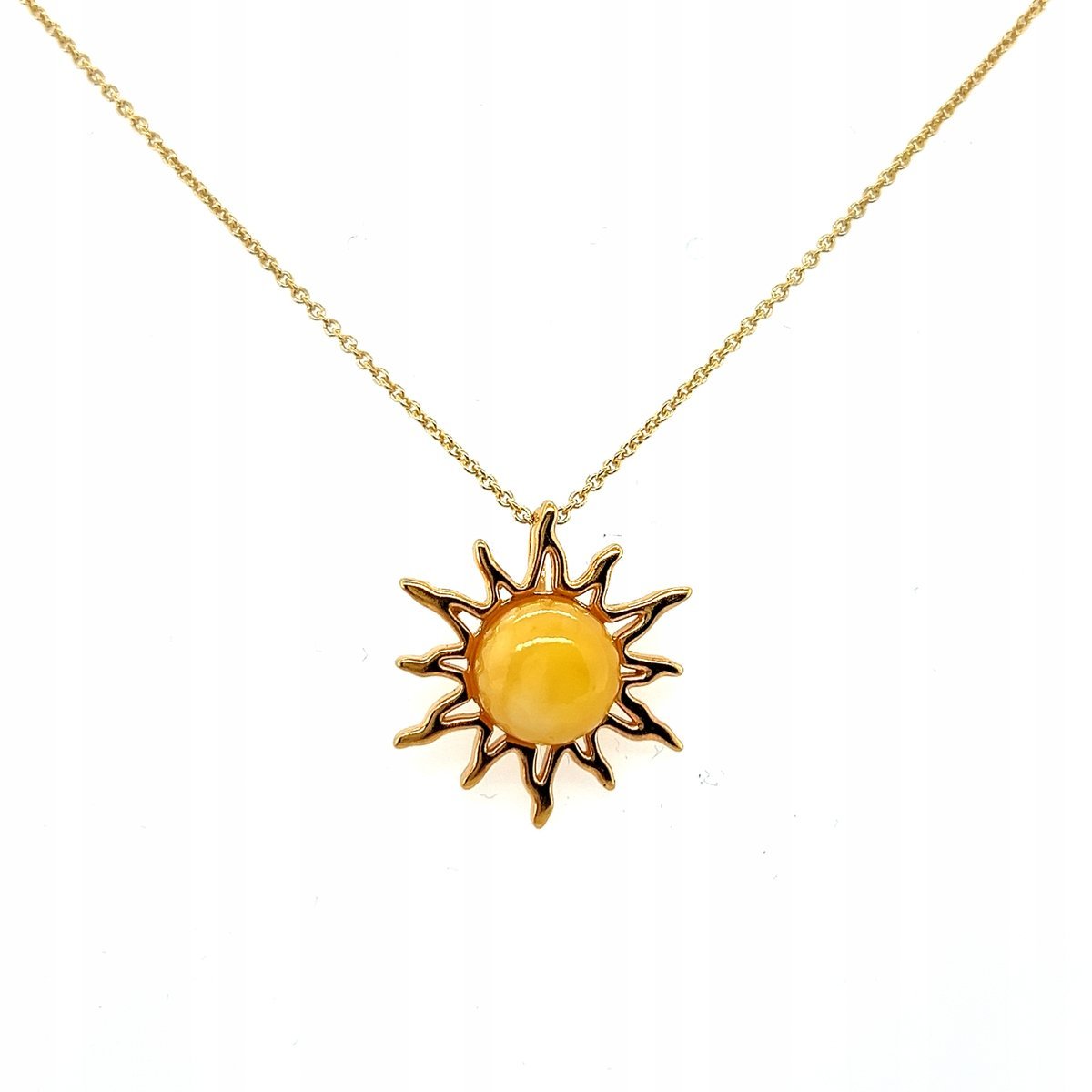 WISIOREK srebrny pozłacany ZAWIESZKA BURSZTYN SŁOŃCE