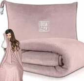 Poduszki dekoracyjne - NARZUTA KOC PODUSZKA PODRÓŻNA Z POKROWCEM ZAPIĘCIE DO PLECAKA NA LOTNISKO - miniaturka - grafika 1