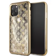 Etui i futerały do telefonów - Guess 4G Peony Liquid Glitter - Etui iPhone 11 Pro Max złoty - miniaturka - grafika 1