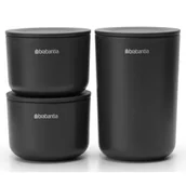 Pojemniki łazienkowe - Brabantia Pojemniki do przechowywania ReNew ciemnoszare 3 szt. 281303 - miniaturka - grafika 1