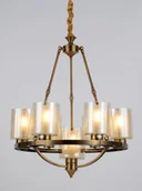 Lampy sufitowe - Lumina Deco Deco LAMPA WISZĄCA LOFT MOSIĘŻNA SANTINI W9 LDP 1220-9 (MD) - miniaturka - grafika 1