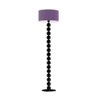 Lampy stojące - Nowoczesna lampa podłogowa czarne kule GIZA z fioletowym abażurem - miniaturka - grafika 1