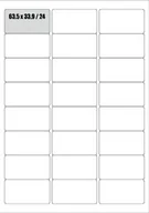 Etykiety do drukarek - Etykiety samoprzylepne 63,5x33,9 mm, A4, 2400 szt. - miniaturka - grafika 1