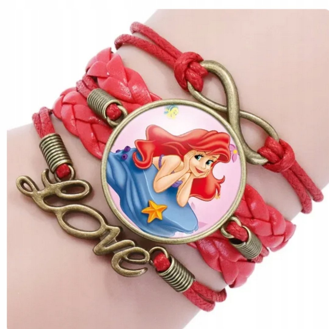 Czerwona bransoletka Love z medalionem i zawieszką Infinity regulowana