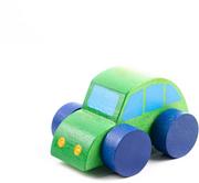 Samochody i pojazdy dla dzieci - Samochód, autko drewniane Garbus 10,5cm - Zielony - miniaturka - grafika 1