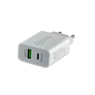 Ładowarka sieciowa USB/USB-C 20W SZYBKIE ŁADOWANIE QUICK CHARGE QC 3.0 - Pozostałe akcesoria sieciowe - miniaturka - grafika 1
