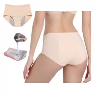 Pieluchy dla dorosłych - MAJTKI MENSTRUACYJNE BEŻOWE XXXL NIEPRZECIEKAJĄCE - miniaturka - grafika 1