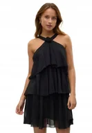 Sukienki - VERO MODA DAMSKA SUKIENKA CZARNA PRZED KOLANO KOKTAJLOWA XL DRI - miniaturka - grafika 1