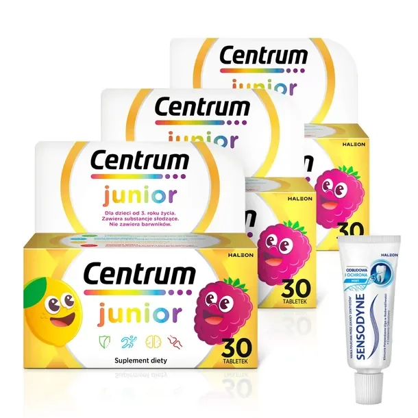Multiwitamina Centrum Junior Dla Dzieci Minerały 90 Szt Do Ssania + Gratis