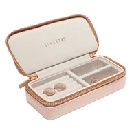 Akcesoria podróżnicze - Etui podróżne na biżuterię prostokątne, średnie (różowe) Stackers - miniaturka - grafika 1