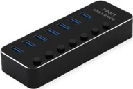 Huby USB - HUB USB Roline Koncentrator USB 3.2 Gen 1 do notebooków ROLINE, 7 portów z możliwością indywidualnego przełączania 14.02.5057 - miniaturka - grafika 1
