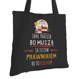 Torba Bawełniana dla Prawnika Czarna Na Prezent ekologiczna Trwały Nadruk - Torby i wózki na zakupy - miniaturka - grafika 1
