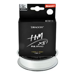 Plecionki Dragon Hm X8 P.E. 135M Białe 0,08 Mm - Żyłki wędkarskie - miniaturka - grafika 1