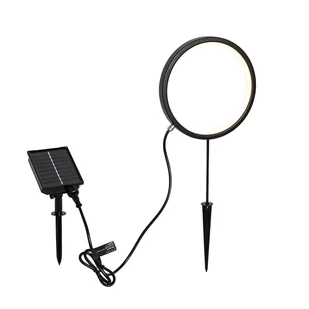 QAZQA Lampa kolcowa czarna 50 cm z wbudowanym akumulatorem i panelem słonecznym LED IP65 - Adalind - Lampy ogrodowe - miniaturka - grafika 1