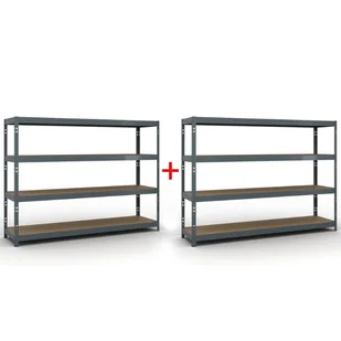 Regał półkowy 1853 x 2400 x 600 mm, nośność 450 kg, 1+1 GRATIS - Szafy i regały magazynowe - miniaturka - grafika 1
