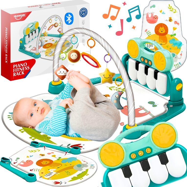 MATA DLA NIEMOWLĄT EDUKACYJNE PIANINKO FUNKCJA BLUETOOTH GRUBY KOCYK 0+
