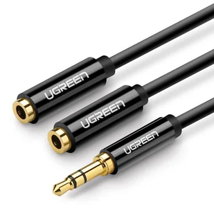 Ugreen Ugreen rozdzielacz słuchawkowy 3,5 mm mini jack AUX 25cm czarny ugreen_20200420151825 - Adaptery i przejściówki - miniaturka - grafika 2