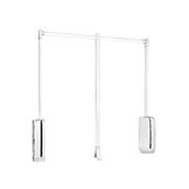 Wieszaki do szafy - Emuca Pantograf opuszczany wieszak do szafy, regulowana wysokość 600-830mm, Stal i plastik, Biały - miniaturka - grafika 1