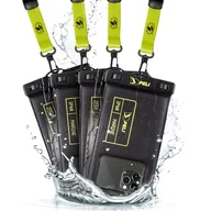Etui i futerały do telefonów - Peli 4-pak morskich etui na telefon (standardowy rozmiar), wodoodporne etui na telefon iPhone 16 Pro Max/iPhone 15 Pro/14 Pro/13/12/S24 - odpinana smycz - czarne/żółte Hi-Vis - miniaturka - grafika 1