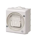 Gniazdka elektryczne - Karlik Senior biały przycisk IP44 - miniaturka - grafika 1