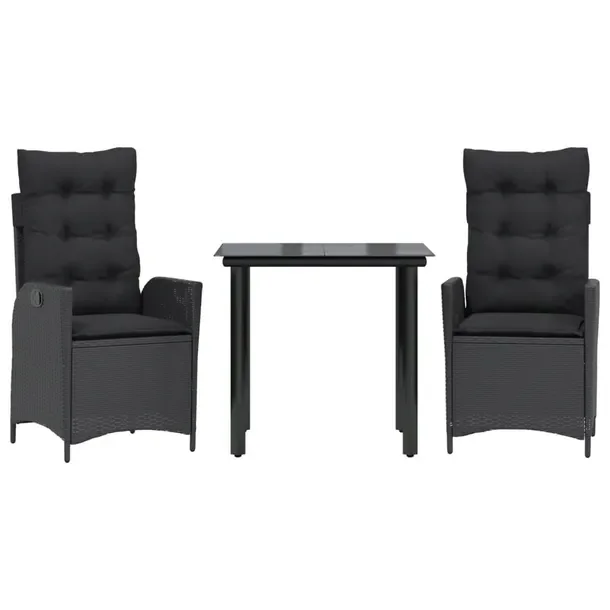 Zestaw Mebli Ogrodowych z Rattanu PE, Stół 80x80x74 cm, Krzesła 57x61x93
