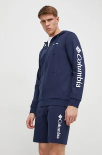 Columbia bluza męska kolor granatowy z kapturem z nadrukiem - Bluzy męskie - miniaturka - grafika 1