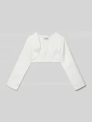 Kurtki i płaszcze dla dziewczynek - Bolerko z satyny z przodem bez zapięcia - miniaturka - grafika 1