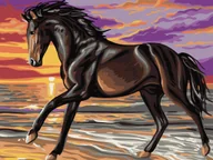 Zabawki kreatywne - Haft Diamentowy Bez Ramy Koń Bucefal W Biegu 30x40 Mozaika Diamentowa 5d - miniaturka - grafika 1