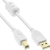 Kable USB - InLine Kabel USB Ferrytowy USB A/B 3m Biały 34535W - miniaturka - grafika 1