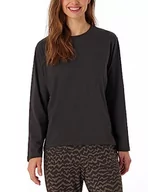 Koszule damskie - Schiesser Damska koszula do spania z długim rękawem mieszanka bawełny + relaks, antracyt, 48, Anthrazit, 48 - miniaturka - grafika 1