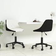 Krzesła - vidaXL Obrotowe krzesła stołowe 2 szt. biało-czarne ekoskóra 335471 - miniaturka - grafika 1