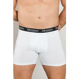 Bokserki męskie bawełniane białe z logowaną gumą duże rozmiary Kappa K1211 - Majtki męskie - miniaturka - grafika 1