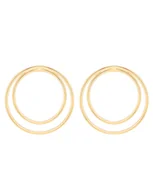 Kolczyki - Złote kolczyki podwójne koła - miniaturka - grafika 1