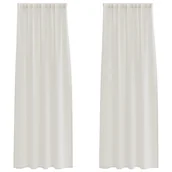 Zasłony - vidaXL Zasłony z zasłonami 2 pcs Kremowy 140 x 245 cm Poliester - miniaturka - grafika 1