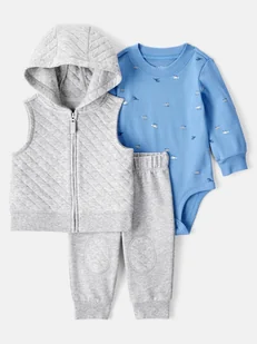 carter's 3-częściowy zestaw w kolorze szaro-niebieskim - Bluzy i sweterki niemowlęce - miniaturka - grafika 1