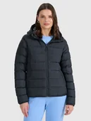 Kurtki damskie - 4F Kurtka puchowa z wypełnieniem naturalnym damska - czarna L - miniaturka - grafika 1