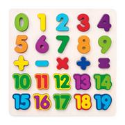Zabawki interaktywne dla dzieci - WOODY Puzzle Cyfry masywne na tablicy - miniaturka - grafika 1